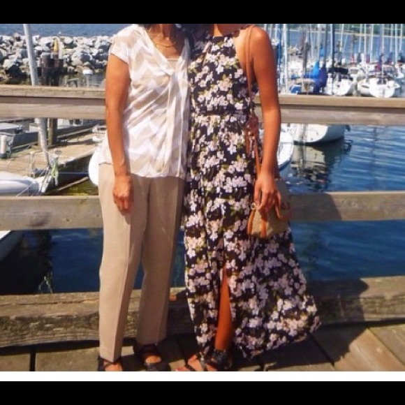 Cherry blossom print black maxi - Picture 1 of 3